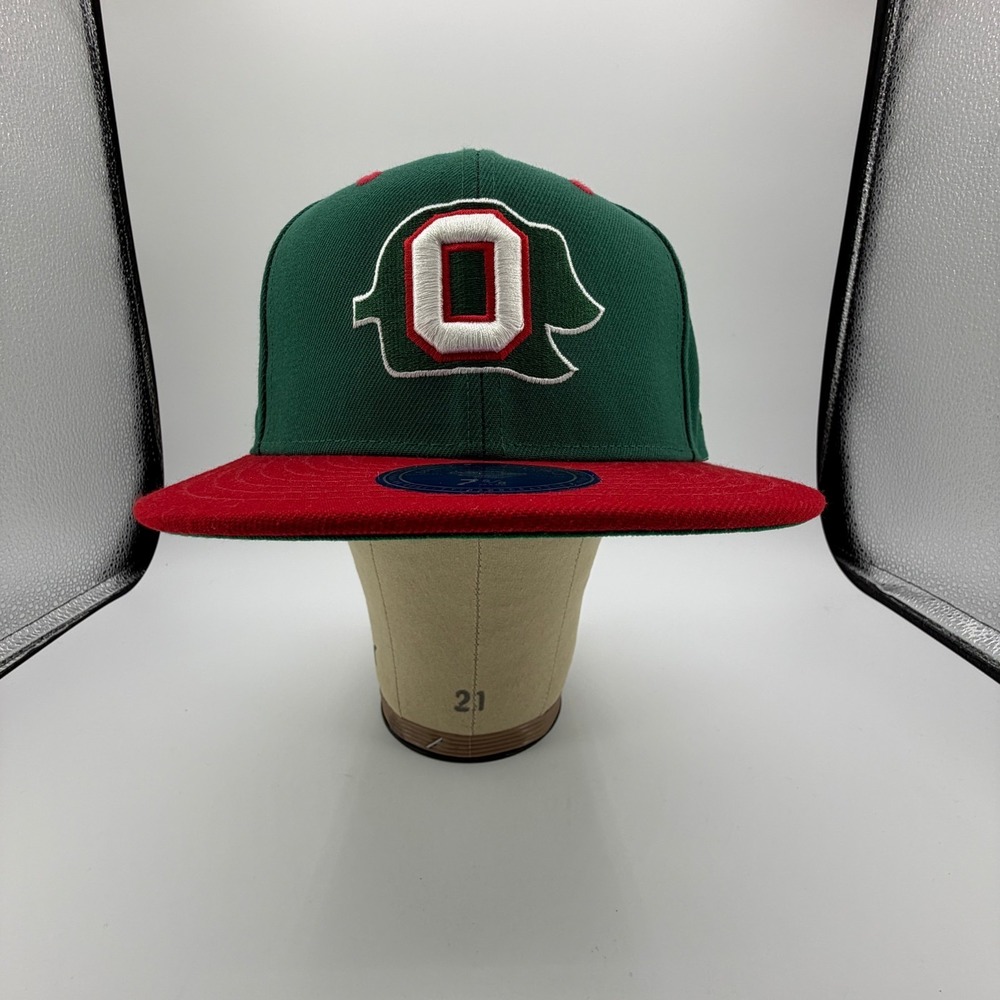 Oakland Oaks Logo Patch Ebbets Field Flannels ABA 2 Tone Fitted Hat 7 5/8 NEW - Picture 3 of 11
